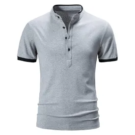Angelo Ricci™ Cotton Short Sleeve Solid Color Polo Shirt