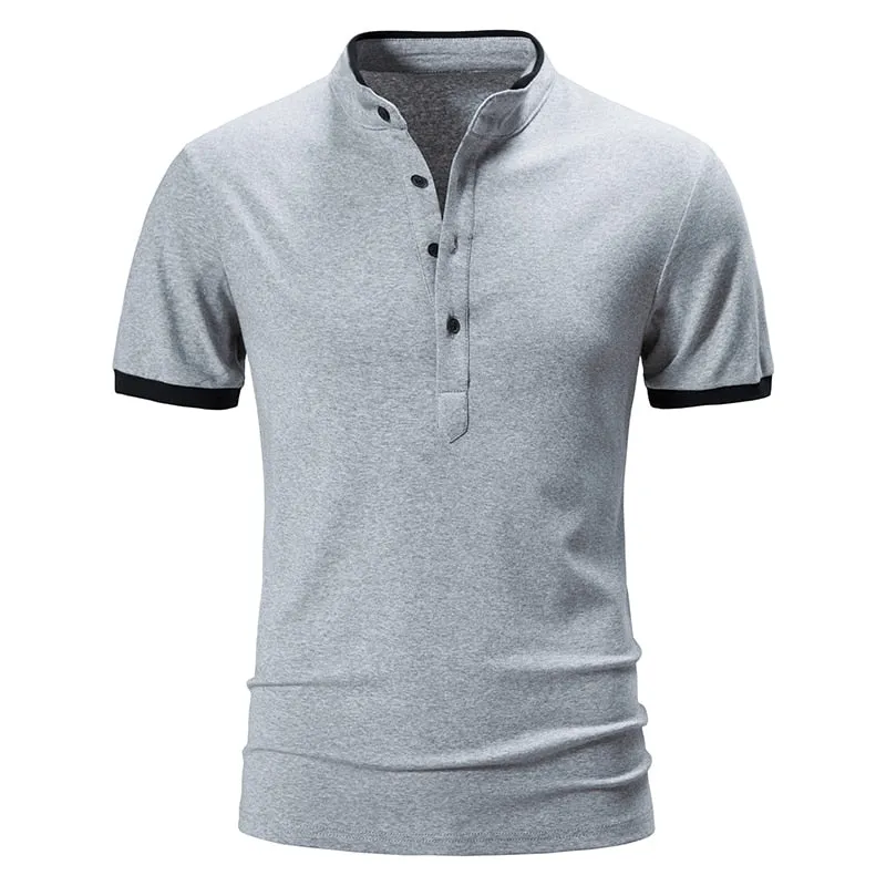 Angelo Ricci™ Cotton Short Sleeve Solid Color Polo Shirt