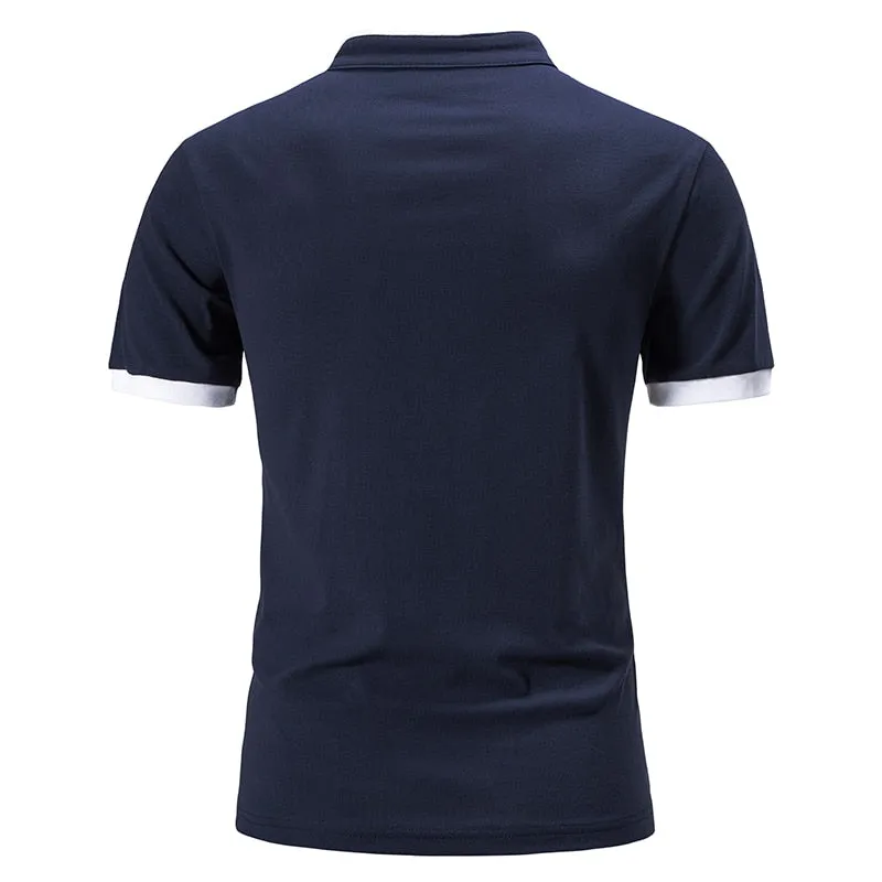 Angelo Ricci™ Cotton Short Sleeve Solid Color Polo Shirt