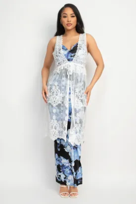 Blue Zone Planet |  Elena's Sheer Embroidered Lace Vest