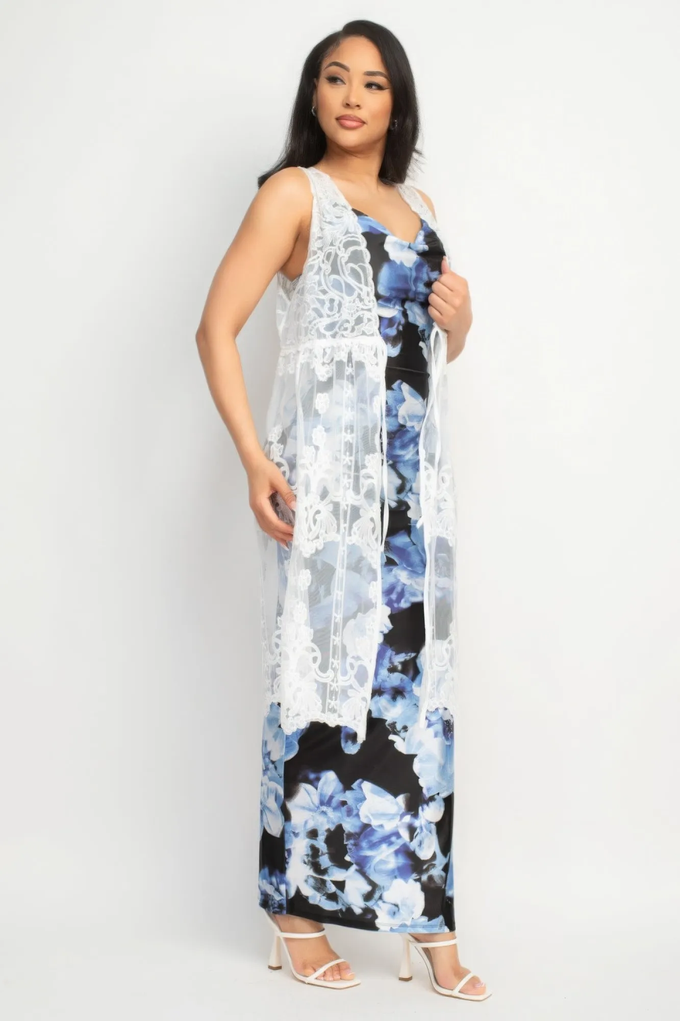 Blue Zone Planet |  Elena's Sheer Embroidered Lace Vest