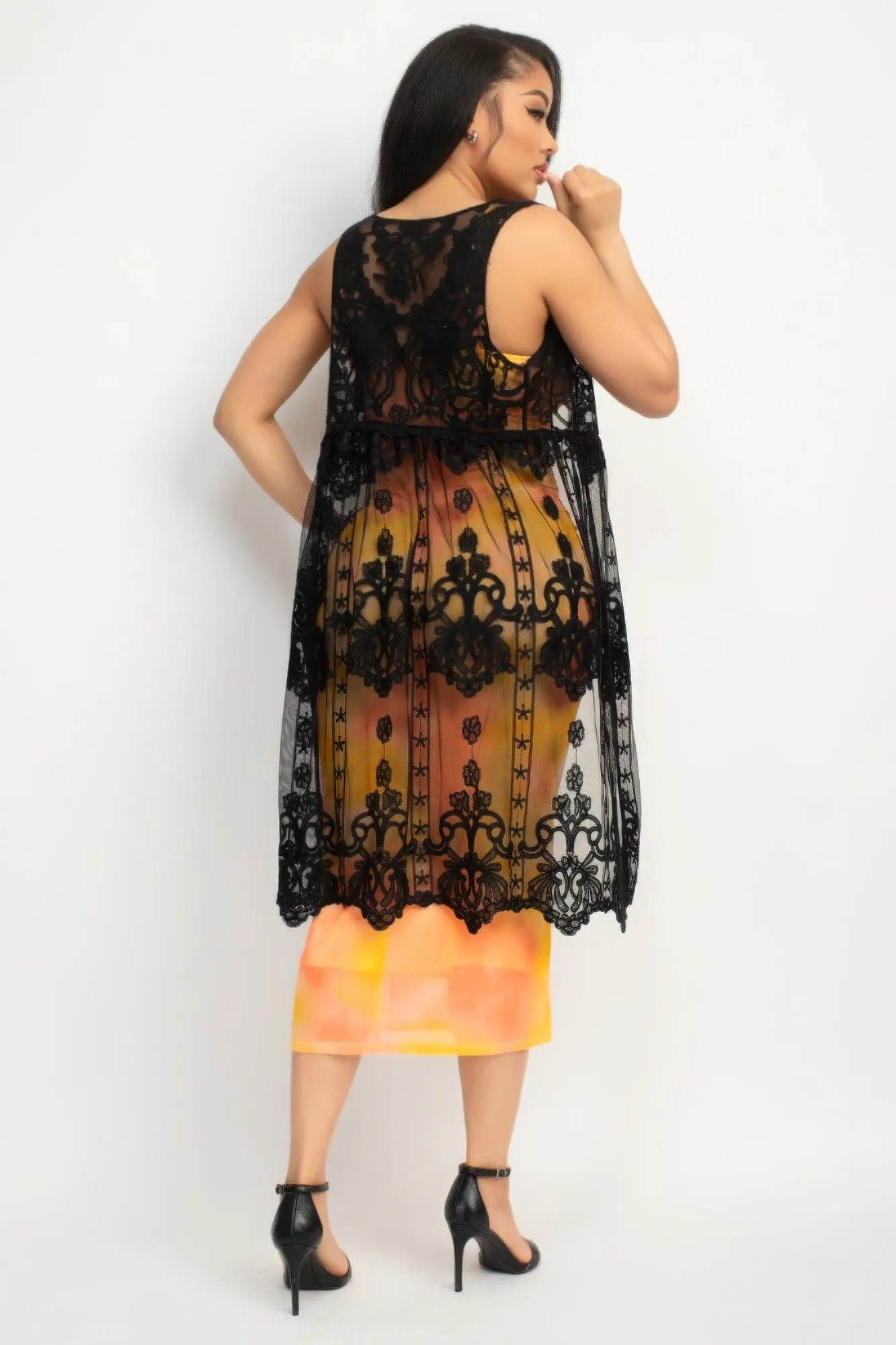 Blue Zone Planet |  Elena's Sheer Embroidered Lace Vest