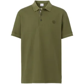 Burberry Branded Circle Logo Olive Polo Shirt