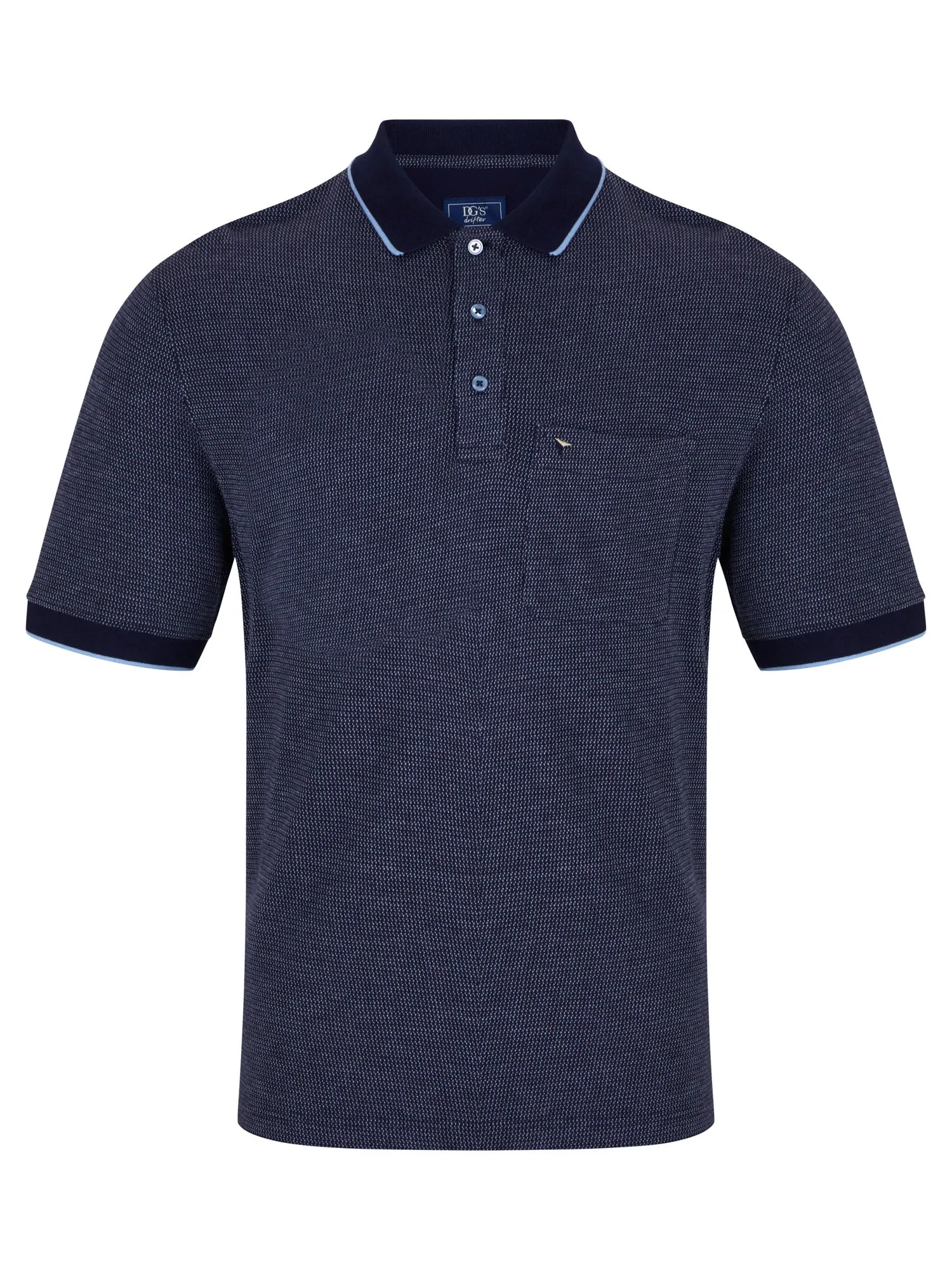 Daniel Grahame Short Sleeve 3 Button Polo Shirt - Navy