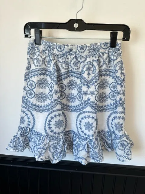 Detailed Eyelet High Waist Skirt