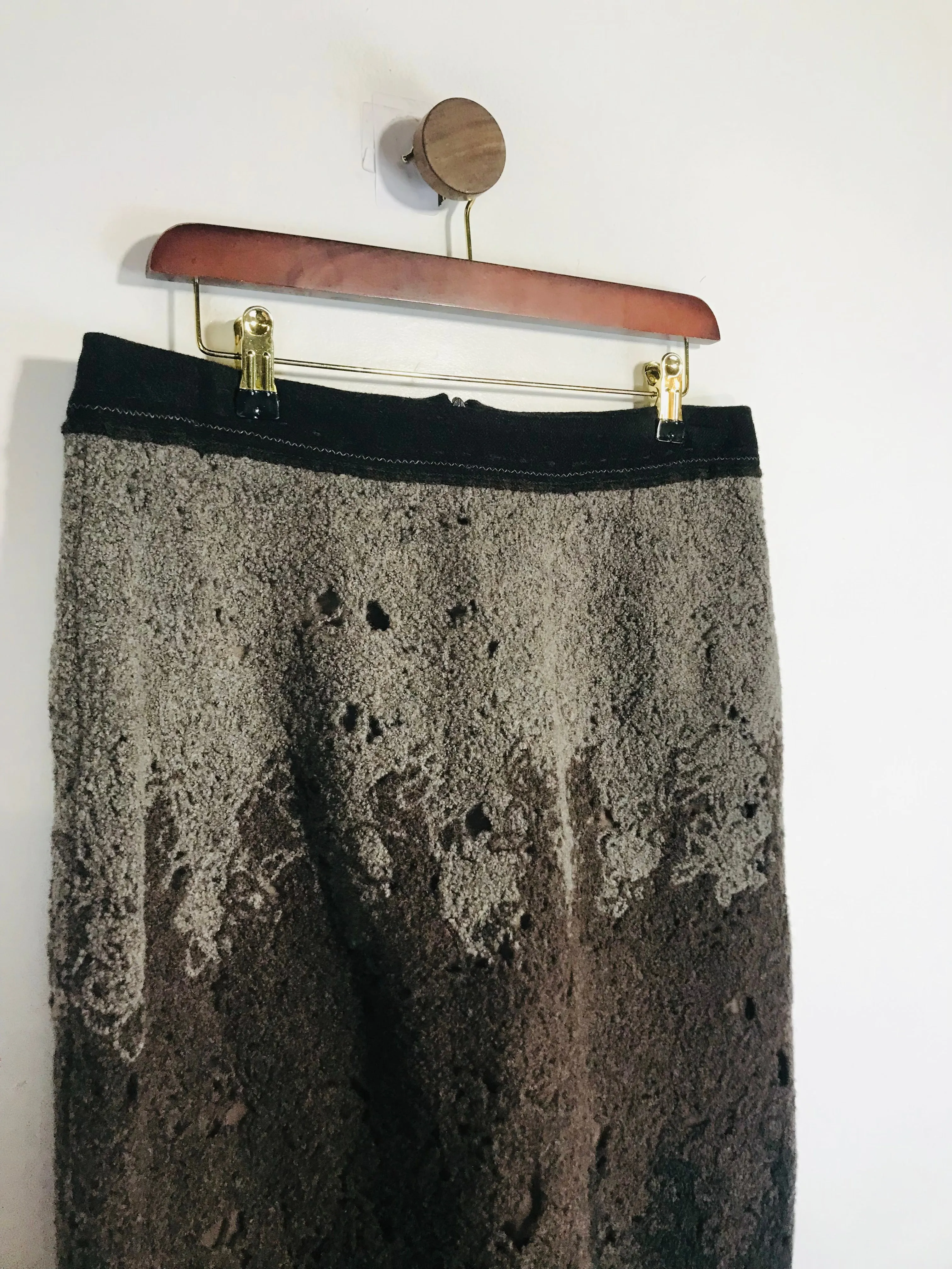 Dikton’s Women's Wool Knit A-Line Skirt | EU44 UK16 | Brown