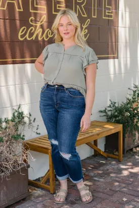 Erin Mid Rise Distressed Slim Jeans - PLUS