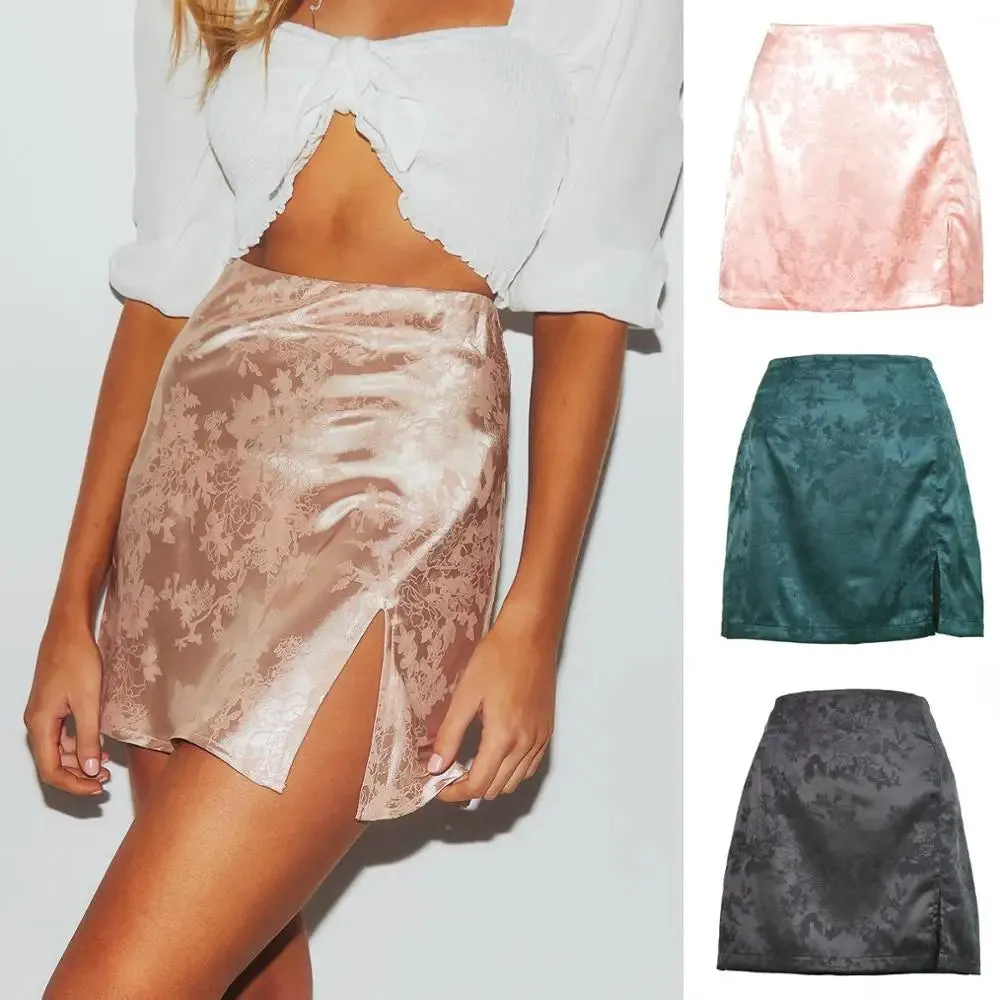 Floral Slit Mini Skirt