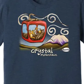Gondola Fun at Crystal Mountain Unisex Navy Sweatshirt | Wearable Art by Seattle Mural Artist Ryan "Henry" Ward