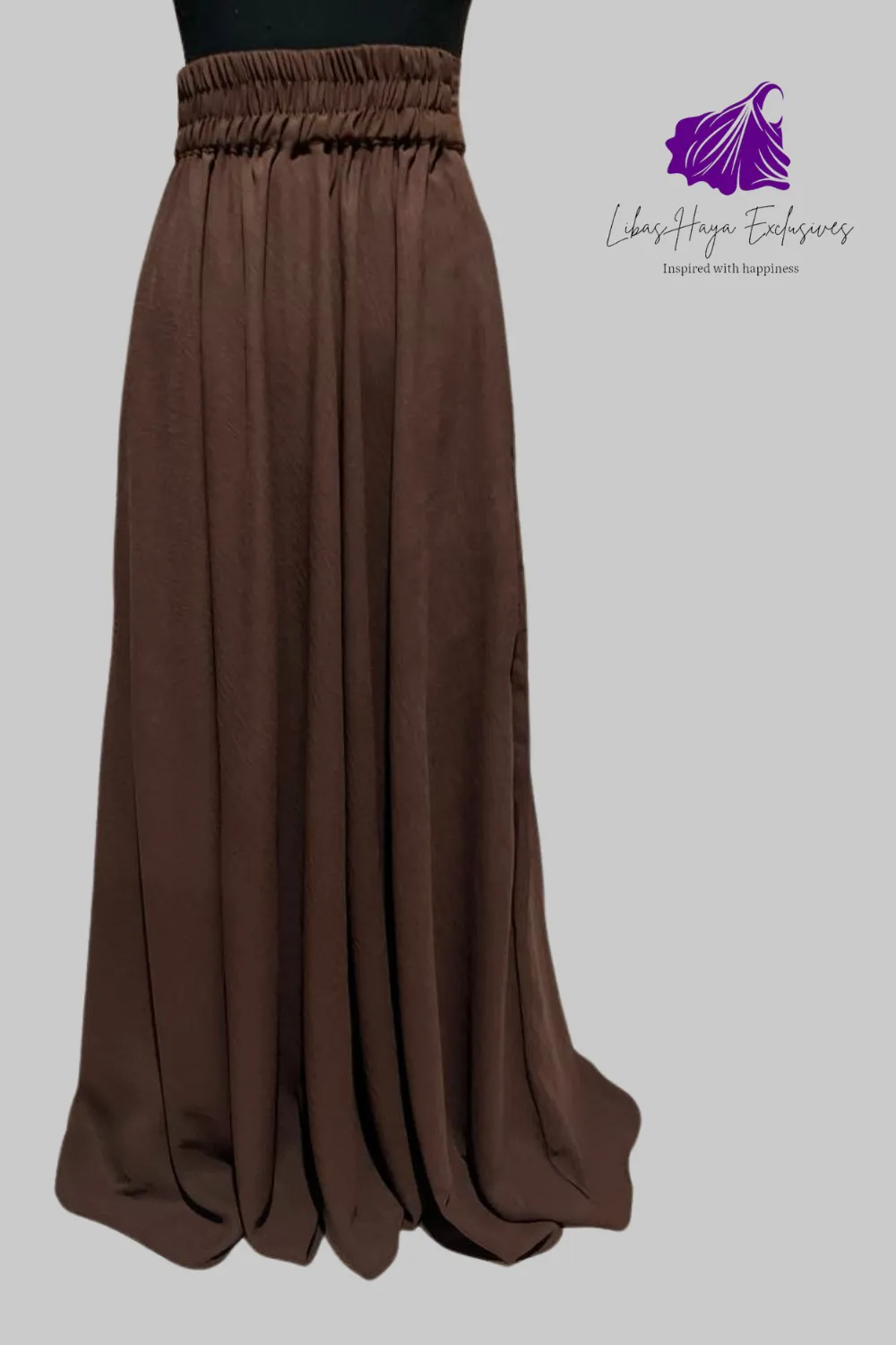 Hiba High Waist Skirt With Pockets-Brown
