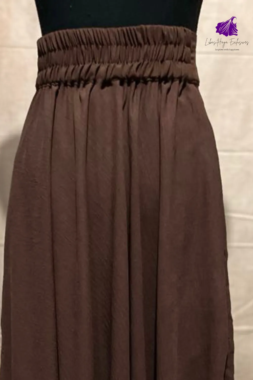 Hiba High Waist Skirt With Pockets-Brown