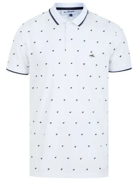 Le Shark Yanis Printed Cotton Pique Polo Shirt - Optic White