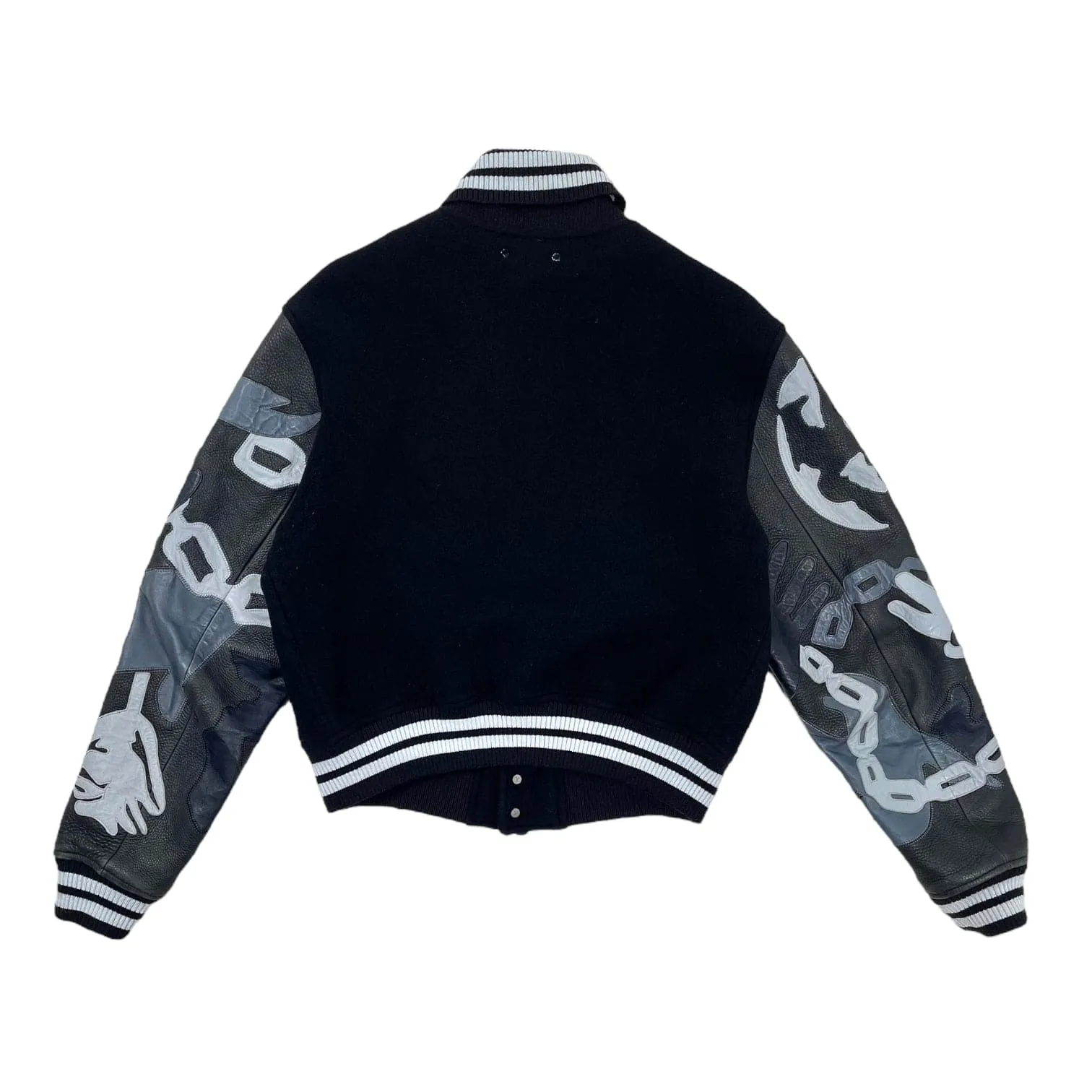 Louis Vuitton Chains Camo Varsity Jacket Black Grey Pre-Owned