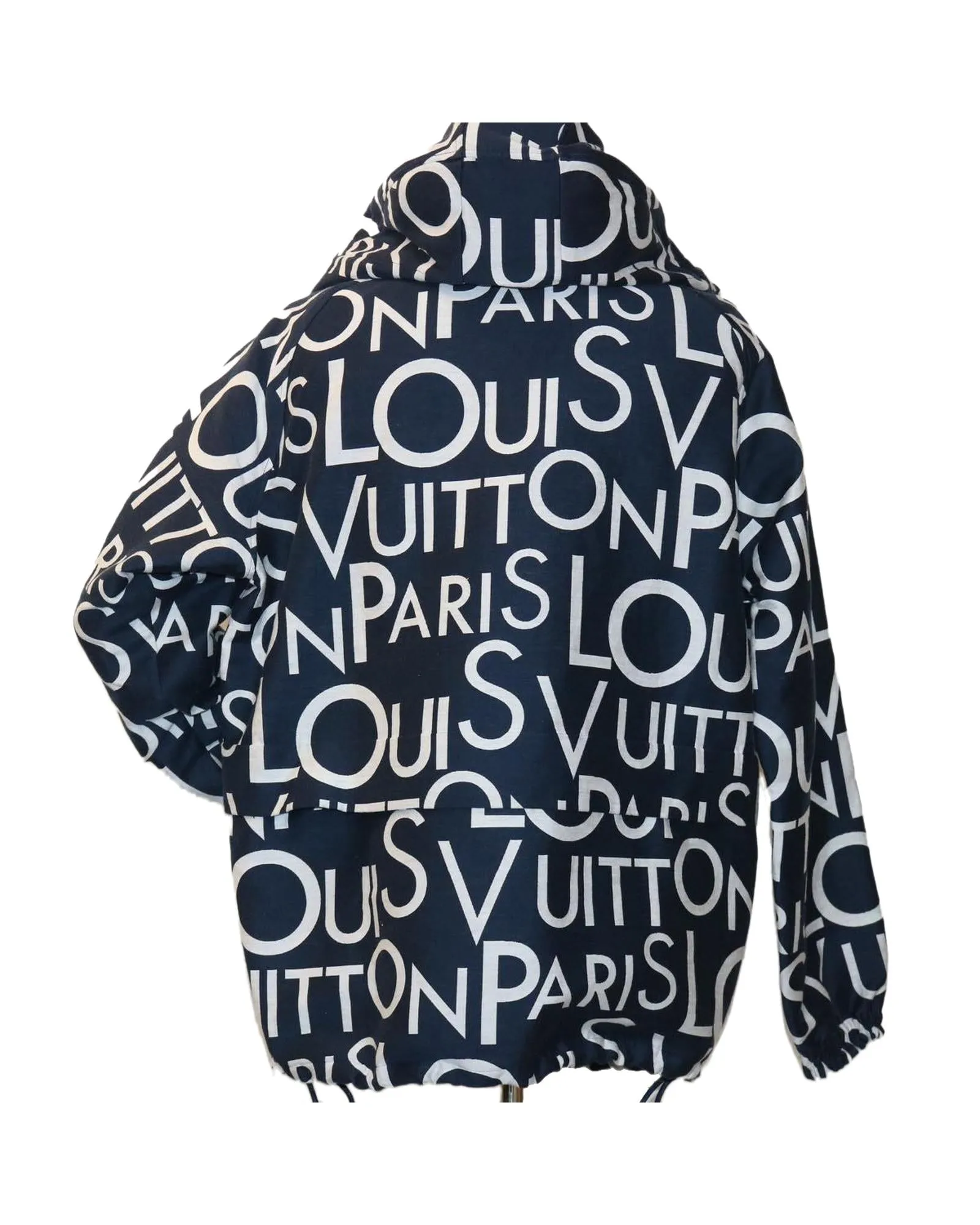 LOUIS VUITTON Monogram All Over Hooded Jacket Blue
