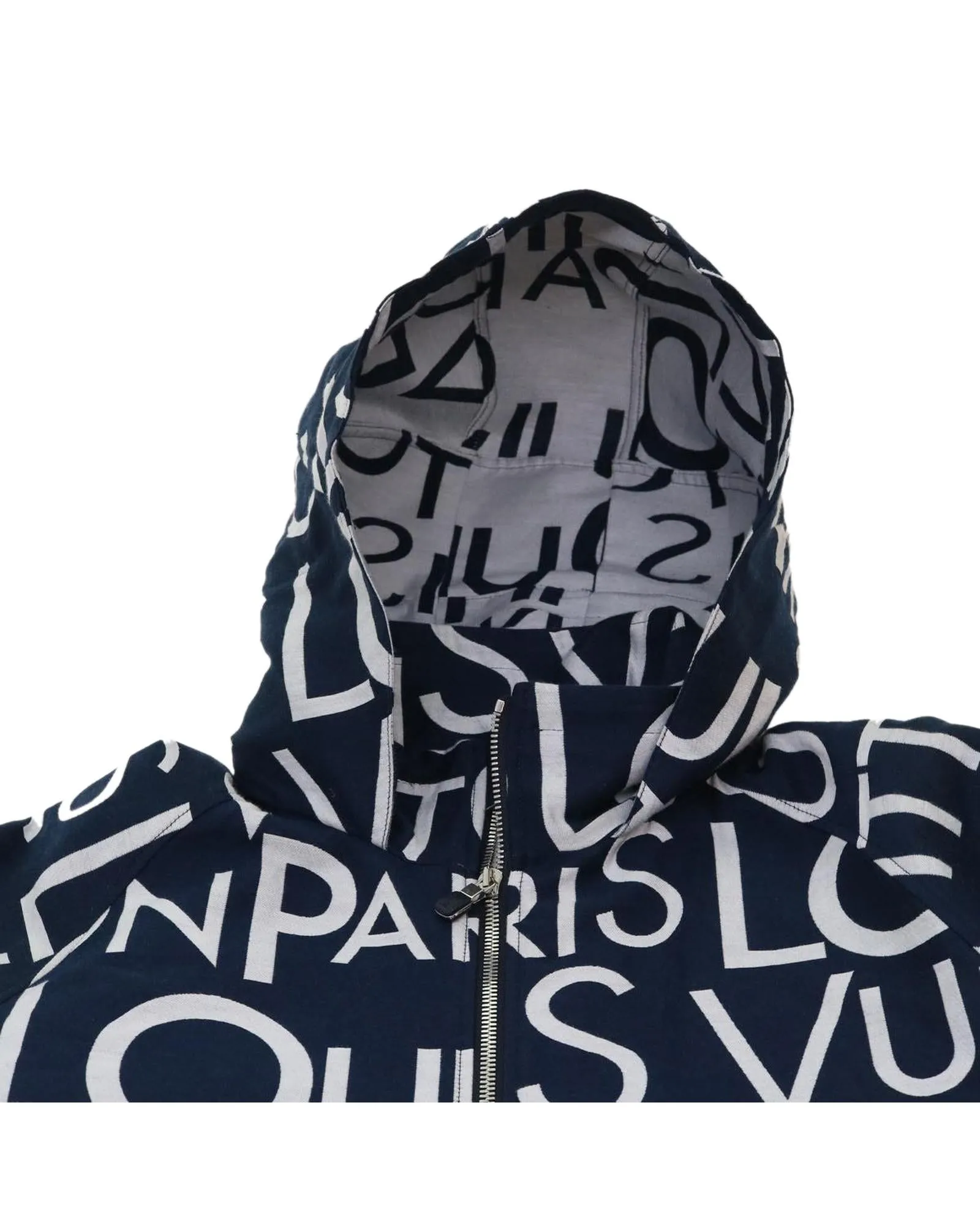 LOUIS VUITTON Monogram All Over Hooded Jacket Blue