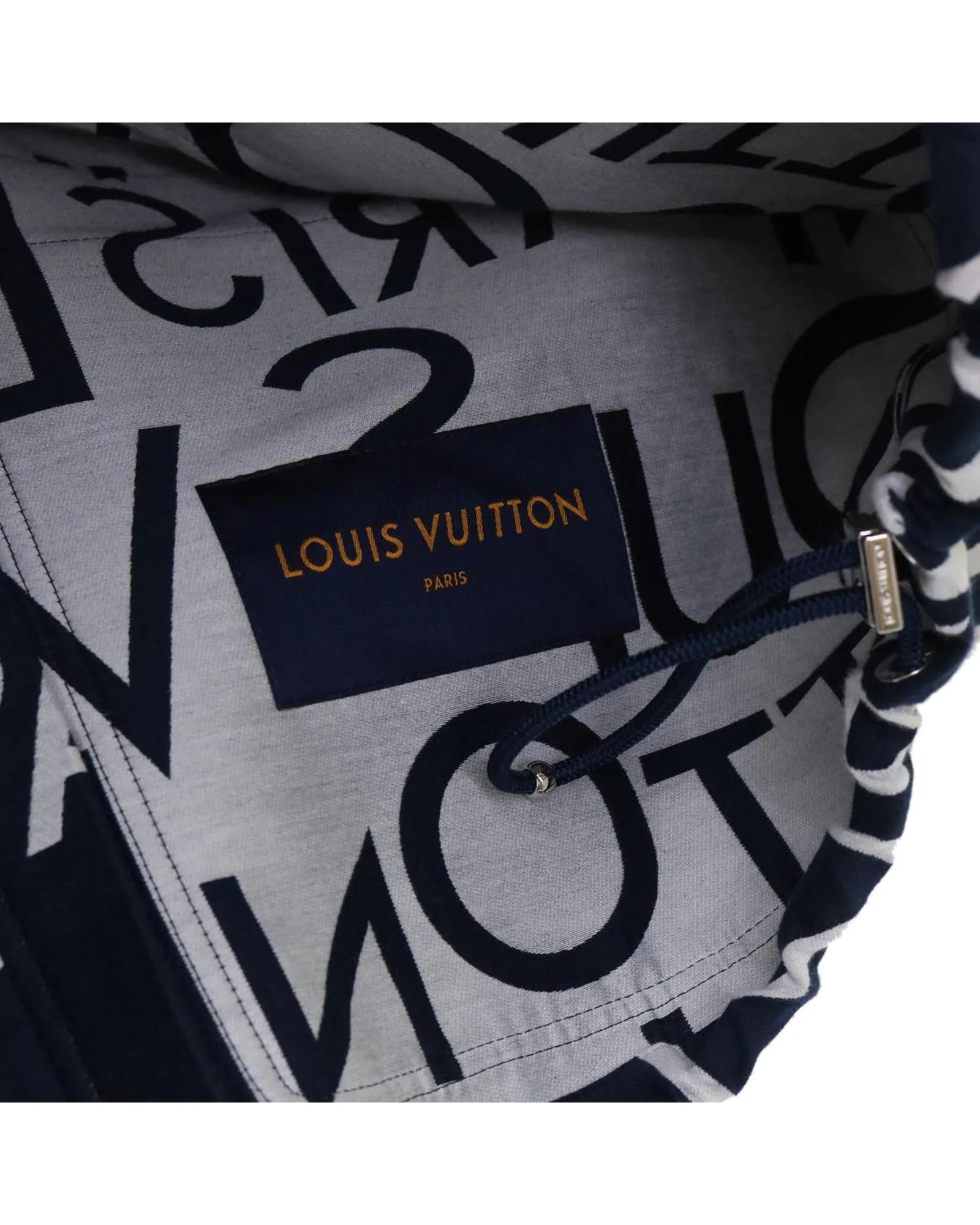 LOUIS VUITTON Monogram All Over Hooded Jacket Blue