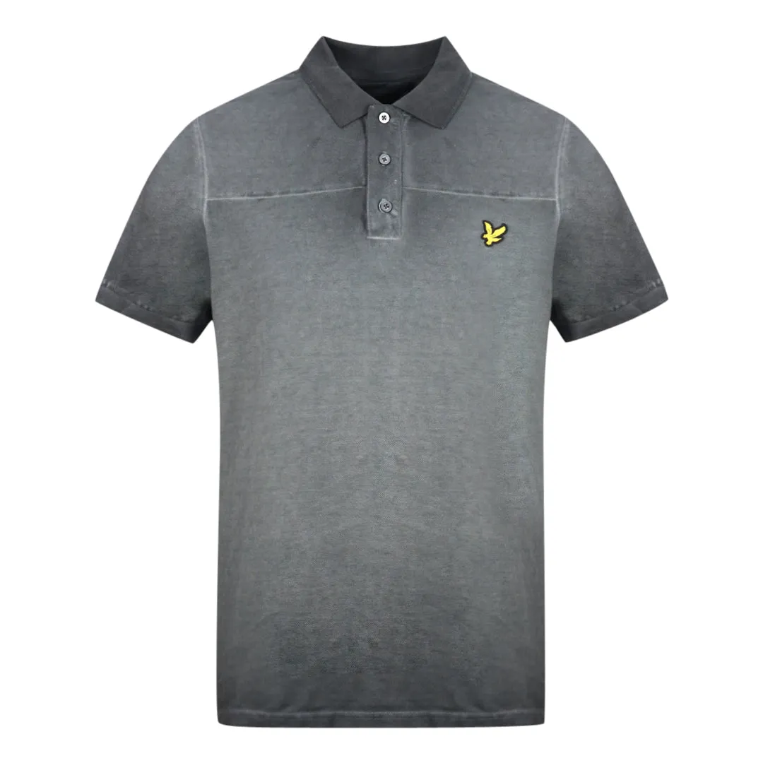 Lyle & Scott True Black Faded Ink Wash Polo Shirt