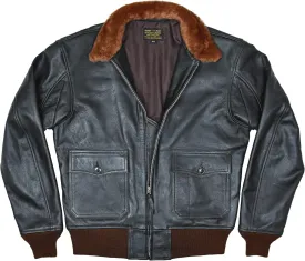 Men's G-1 Buaer 55j14 US Naval Military Spec Leather Flight Bomber Jacket