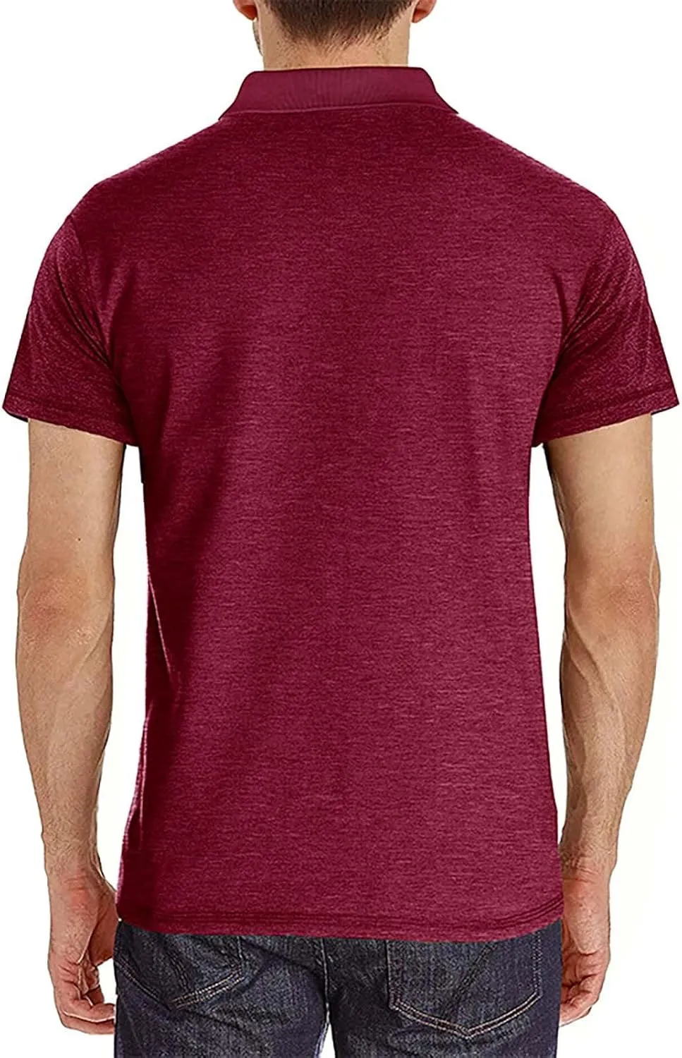 Men's Polo Shirts Summer Short Sleeve Casual 3 Button T-Shirts Classic Basic Golf Work Tees Tops with Pocket