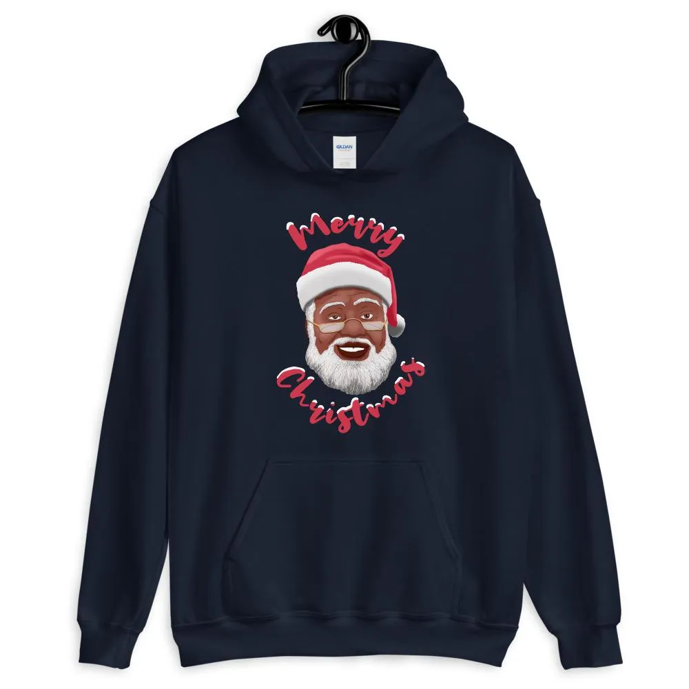 Merry Christmas (Black Santa Claus) Hooded Sweatshirt