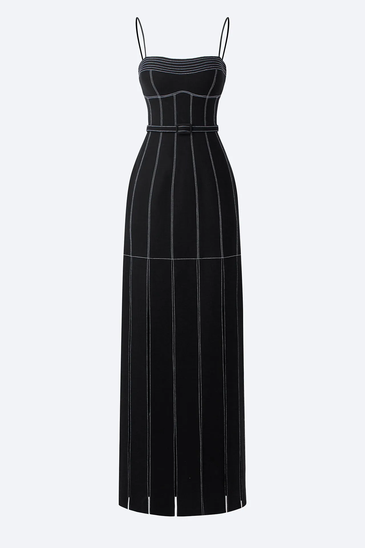 Midi Dress with a Multi Slit Skirt