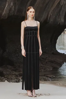 Midi Dress with a Multi Slit Skirt