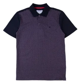 Mish Mash Noro Regular Fit Printed Jersey Polo Shirt - Navy