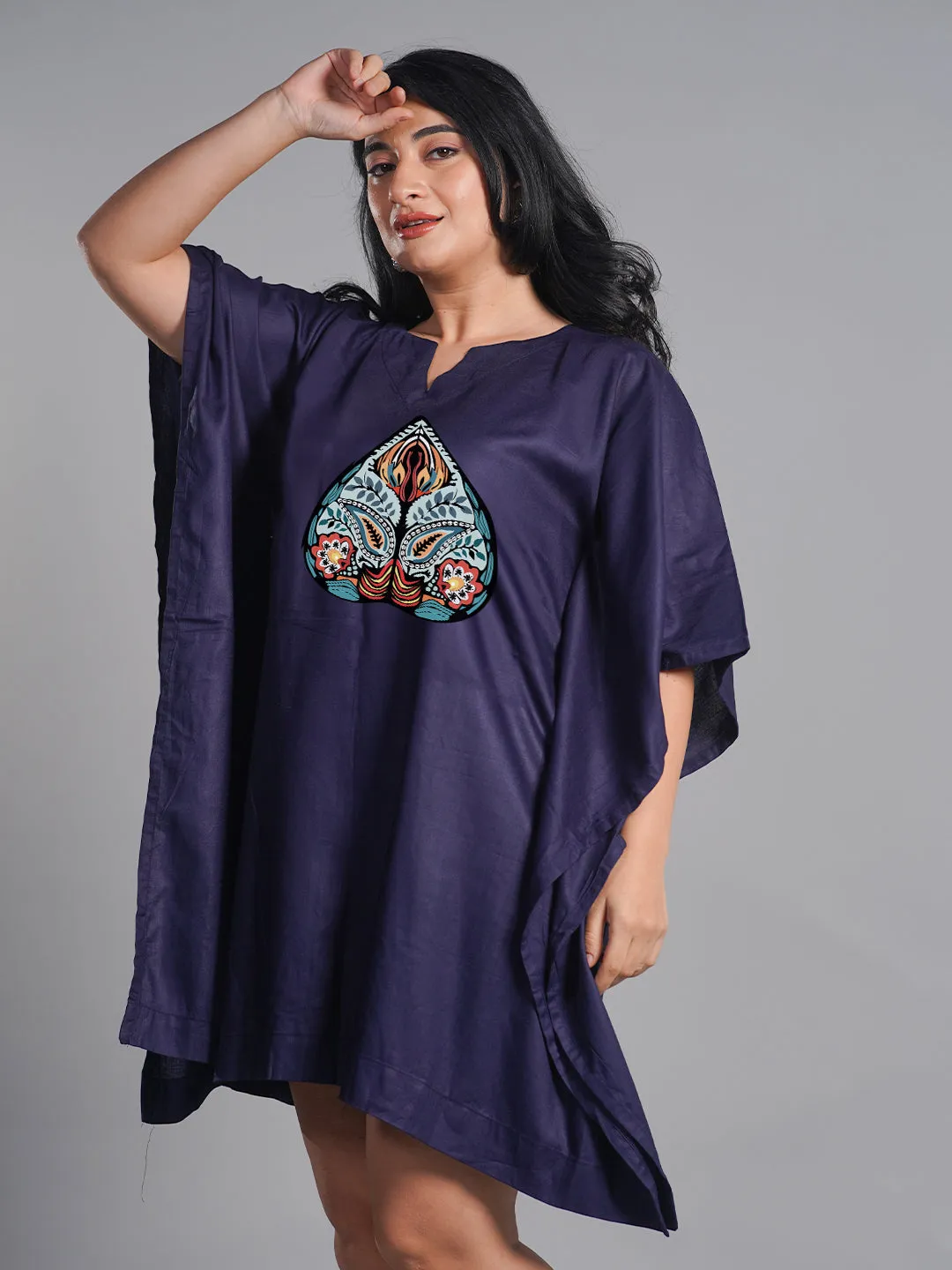 Navy Rayon Kaftan - Hope