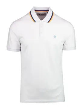 Original Penguin Rainbow Tipped Pique Polo Shirt - Bright White