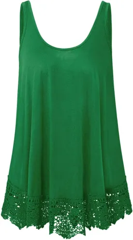 Plus Size Swing Lace Flowy Tank Top for Women