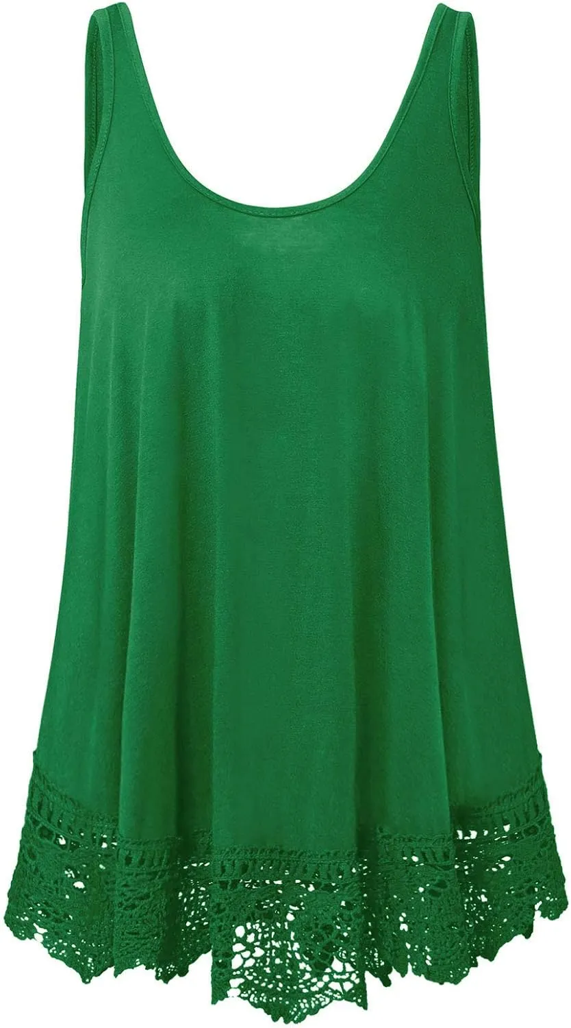 Plus Size Swing Lace Flowy Tank Top for Women