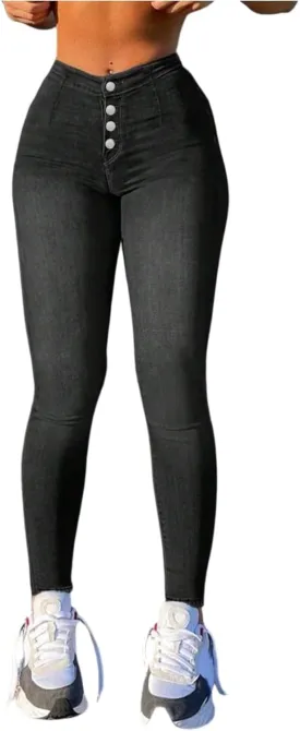 Skinny Jeans for Women Stretchy Curvy High Waisted Butt Lifting Jeans Pull On Denim Jeggings with Pockets