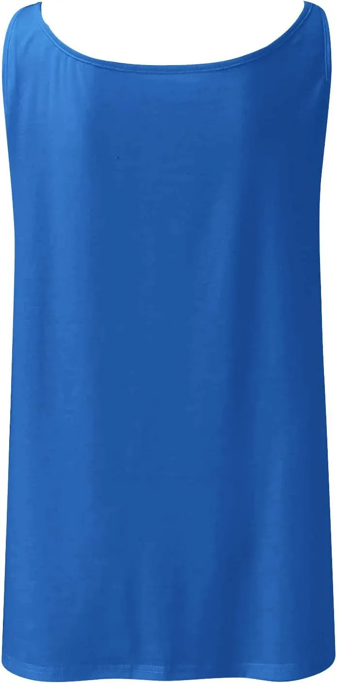 Tank Top for Women Half Zip V Neck Metal Spaghetti Strap Sleeveless Shirts Loose Fit Fashion Camisole Summer Outfits