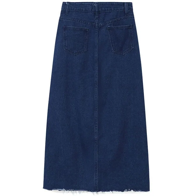 Vintage A Line Long Denim Skirt