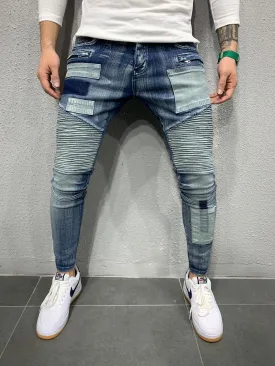 Washed Biker Jeans