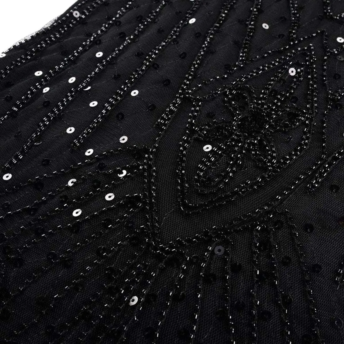 Women's 1920s Flapper Dress Vintage Great Gatsby Party Sequin Maxi Evening Cocktail Dresses with 20s Accessories Set