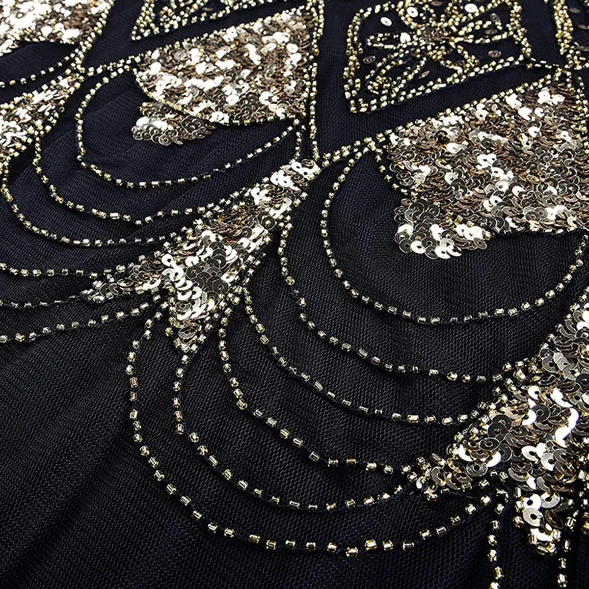 Women's 1920s Flapper Dress Vintage Great Gatsby Party Sequin Maxi Evening Cocktail Dresses with 20s Accessories Set