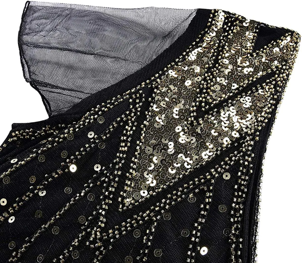 Women's 1920s Flapper Dress Vintage Great Gatsby Party Sequin Maxi Evening Cocktail Dresses with 20s Accessories Set