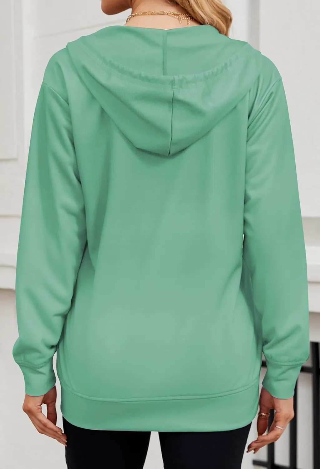 Women's Zip Up Hoodies Long Sleeve Sweatshirts Fall Outfits Casual Oversized Full Zip Hooded Jacket 2025 Fashion