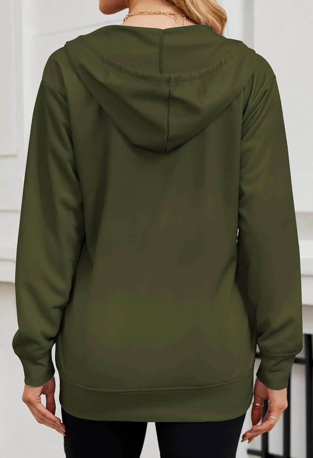 Women's Zip Up Hoodies Long Sleeve Sweatshirts Fall Outfits Casual Oversized Full Zip Hooded Jacket 2025 Fashion