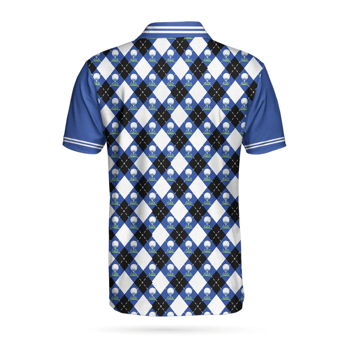 Your Hole Is My Goal Remastered Short Sleeve Golf Polo Shirt, Blue Argyle Pattern Polo Shirt, Best Golf Shirt For Men Coolspod