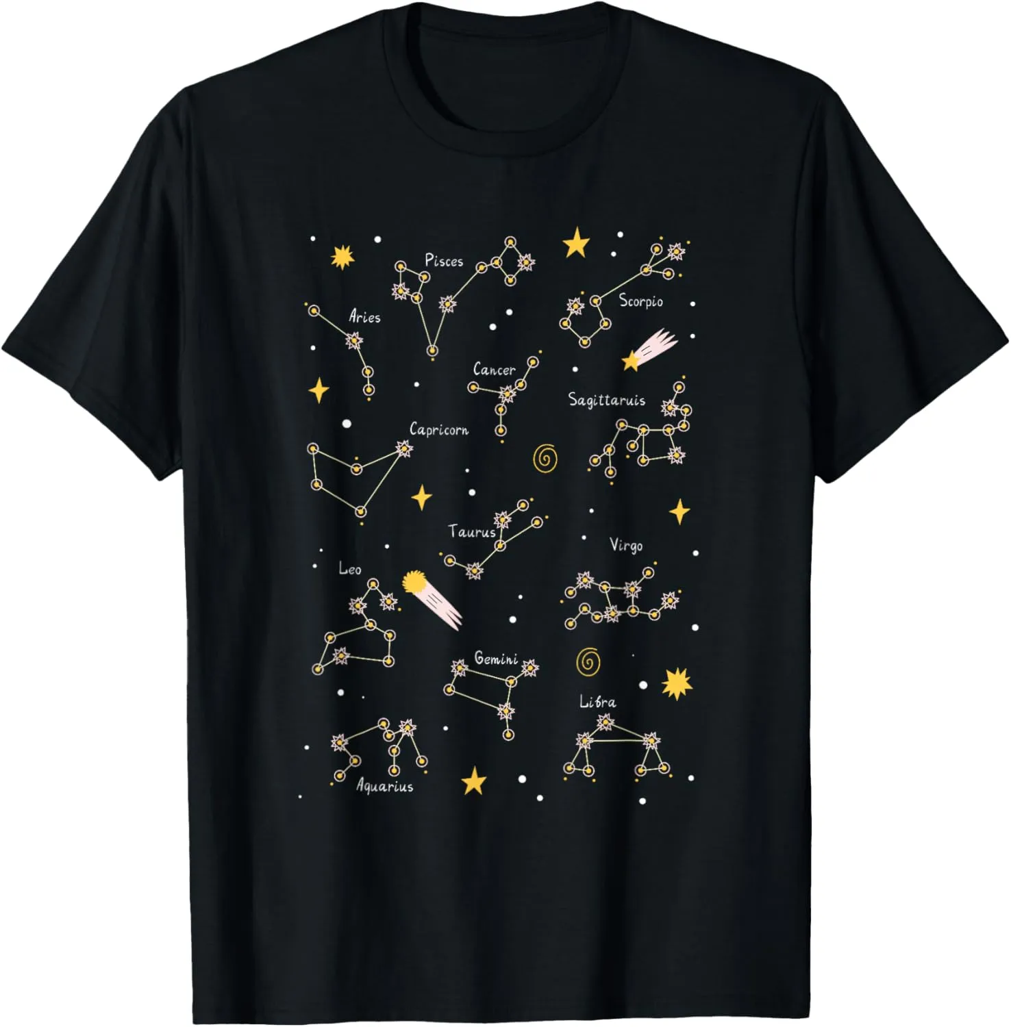 Zodiac Signs Star Constellations Astrology Astronomer Gift T-Shirt